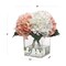 Pink & White Hydrangea Flowers in Glass Vase with Realistic Water Look - Lifelike Artificial Arrangement for Home, Office & Event Decor - Floral Home by Artificial Flowers